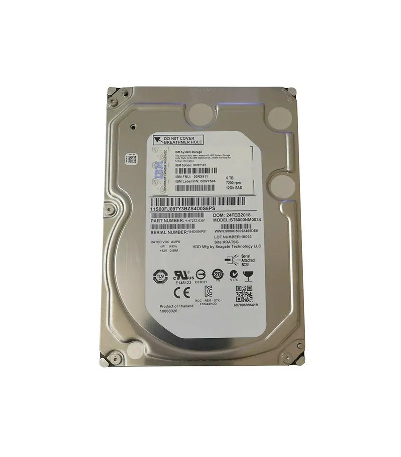 IBM 00RX911 6TB 12Gbps SAS 7200 3.5-inch 128MB Hard Drive