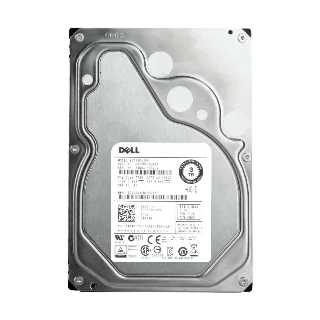 Dell 014X4H 3TB 6Gb/s SAS 7200 3.5-Inch Hard Drive