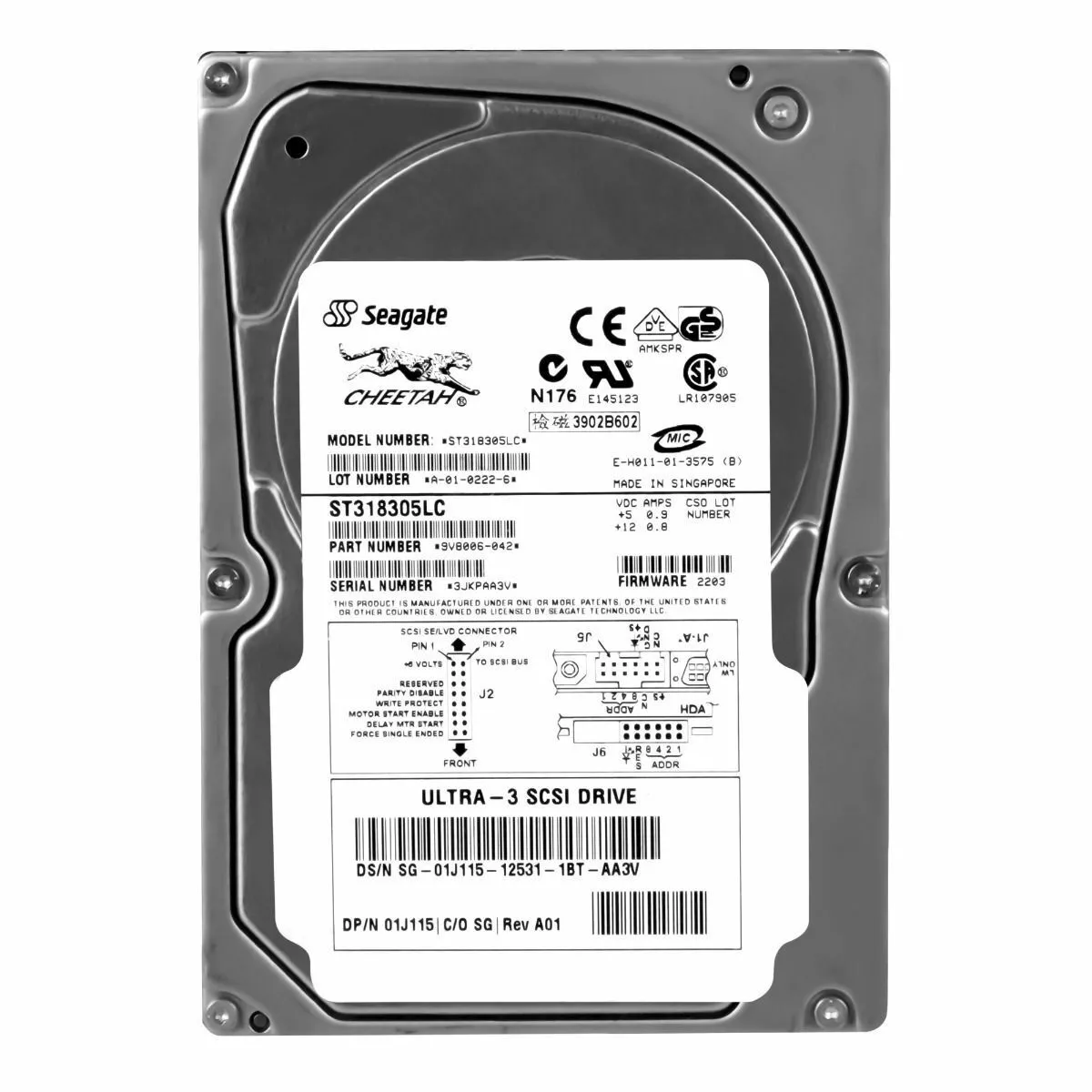Dell 1J115 18.4GB Ultra-160 SCSI 10000 3.5-inch 4MB Hard Drive
