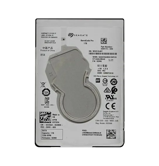 Dell 2C5G4 1TB 7200RPM SATA 6Gb/s (512e) 2.5-inch Hard Drive