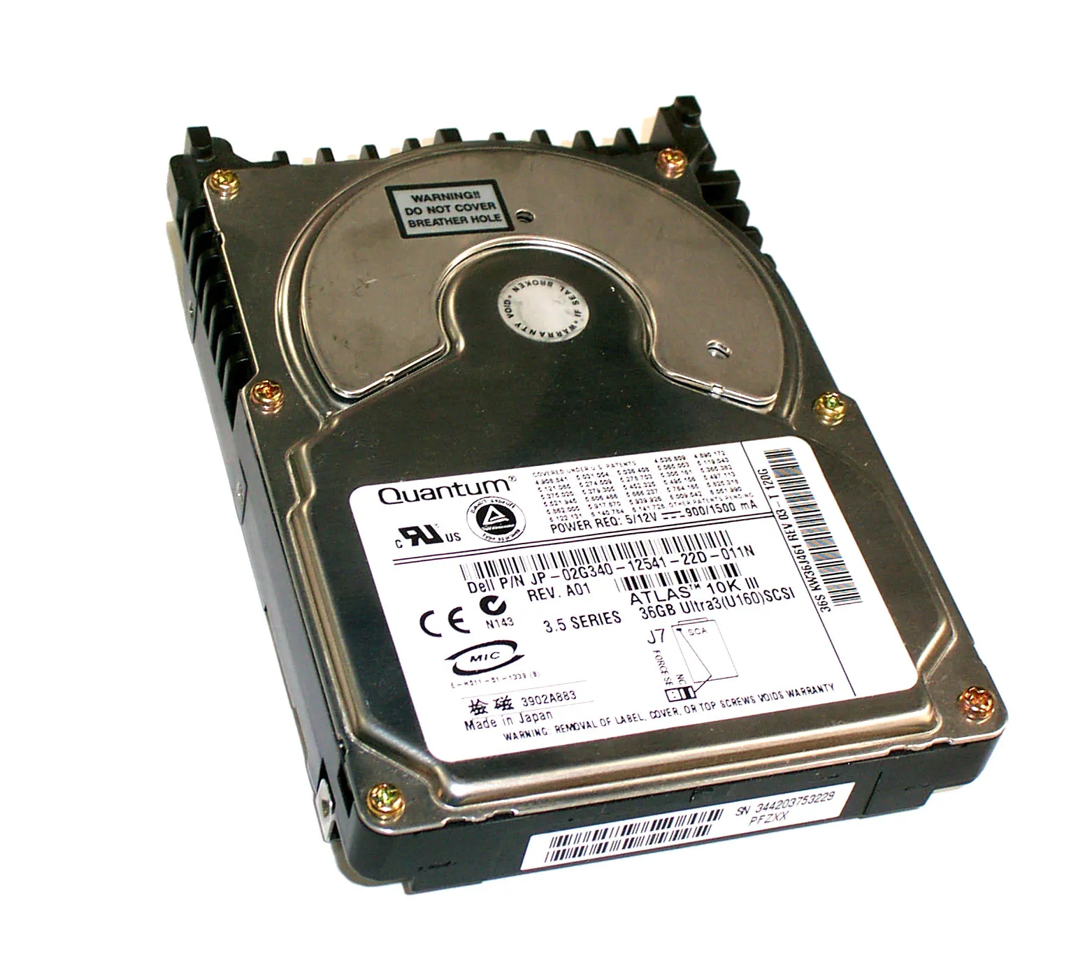 Dell 2G340 36GB Ultra-160 SCSI 10000 3.5-inch Hard Drive