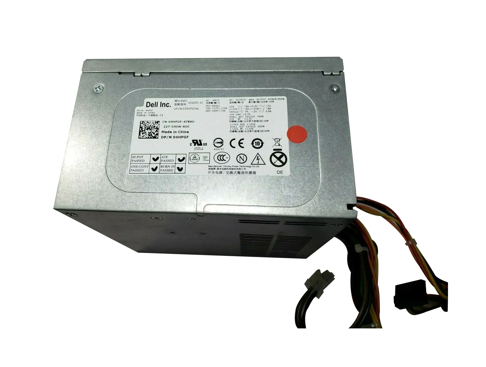 Dell 4HPGF 350 Watts 200-240 V 50-60Hz Power Supply