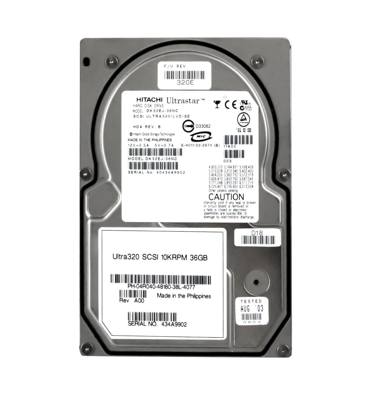 Dell 4R040 36GB Ultra-320 SCSI 10000 3.5-inch Hard Drive