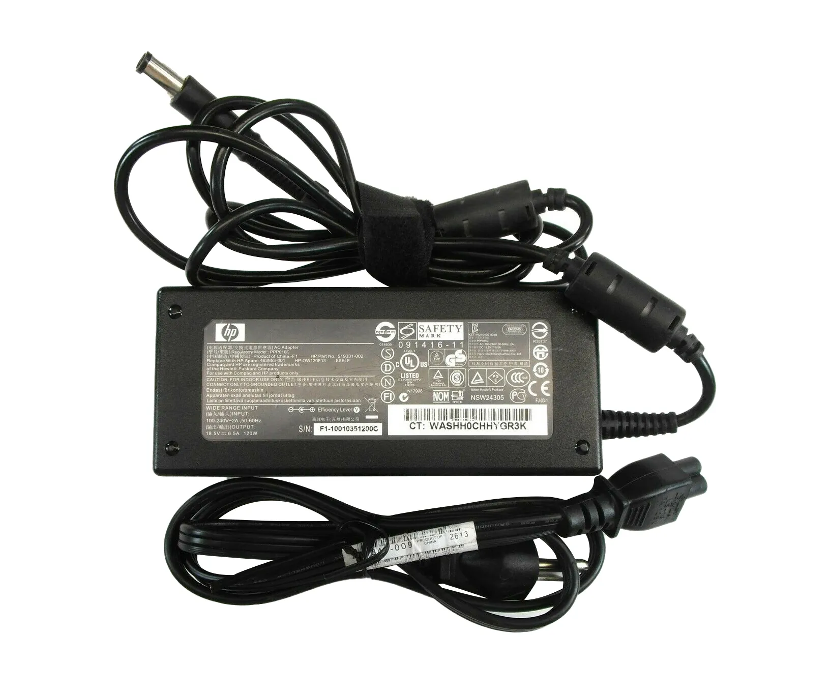 HP 519331-002 120 Watts 18.5V 6.5A Power Adapter For Envy 15-1000