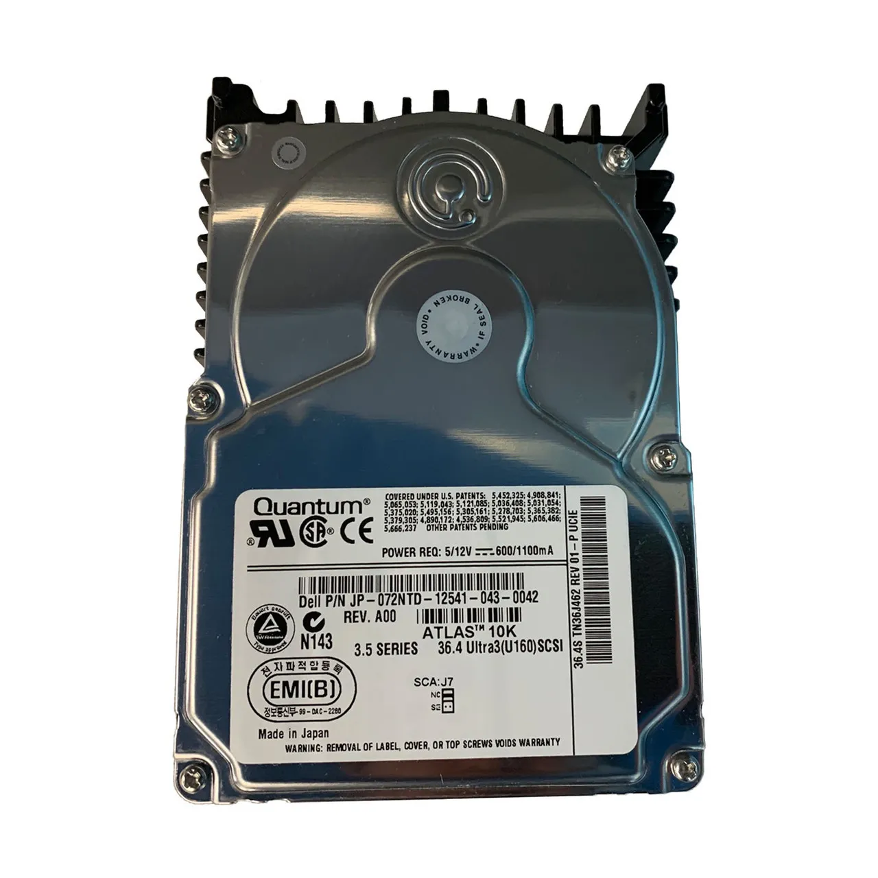 Dell 72NTD 36GB 10000RPM Ultra320 SCSI 80-Pin 3.5-Inch Hard Drive