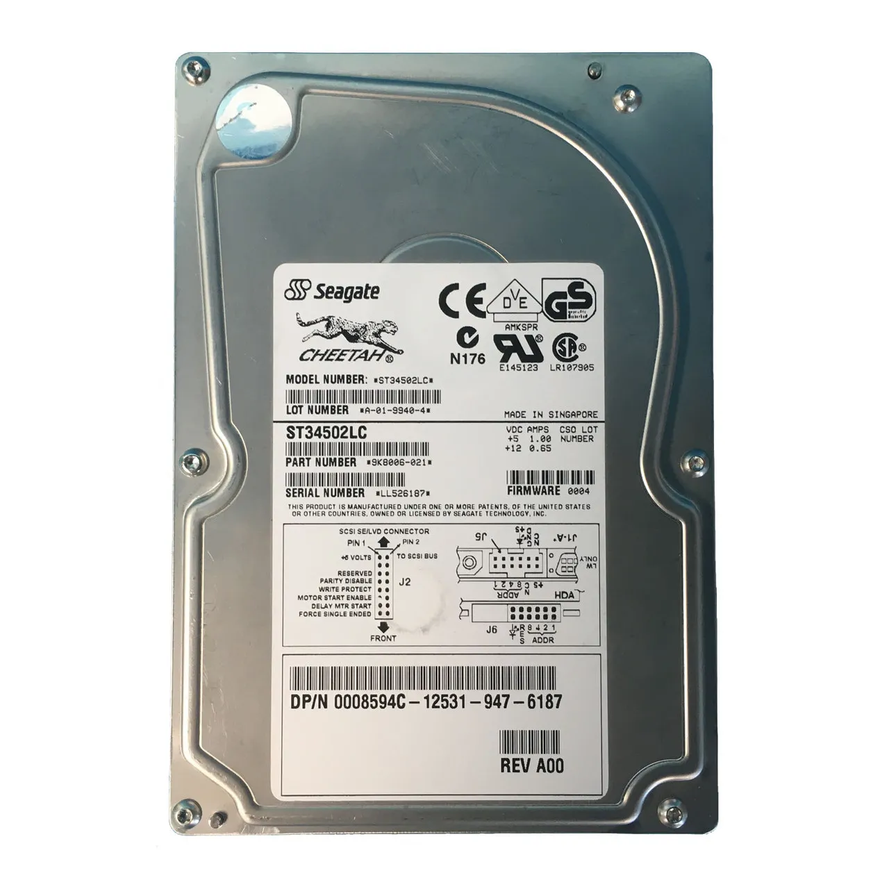 Dell 8594C 4.5GB Wide Ultra2 SCSI 10000 3.5-inch Hard Drive