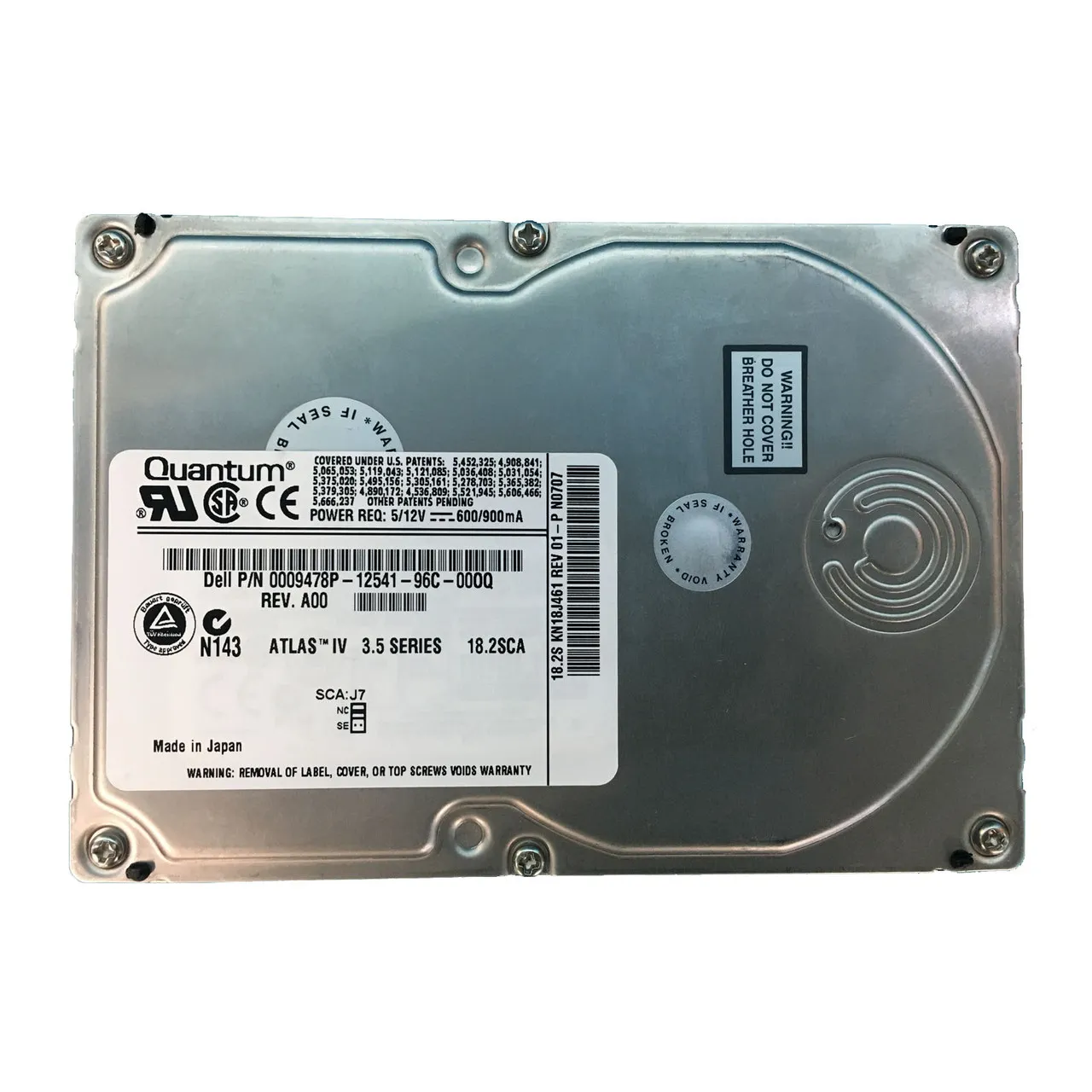 Dell 9478P 18.2GB Ultra-160 SCSI 7200 3.5-inch 2MB Hard Drive
