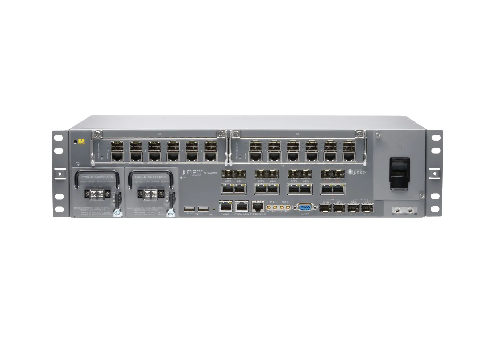 Juniper ACX4000BASE-DC 6 x GE Cu + 2 x GE PoE +2 x GE Fiber + 2 x 10 GE DC SUP Fiber Converged Acces...