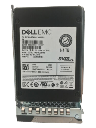 Dell F6V5P 6.4TB PCI Express NVMe 4.0 x8 Triple-Level Cell 2.5-inch SSD