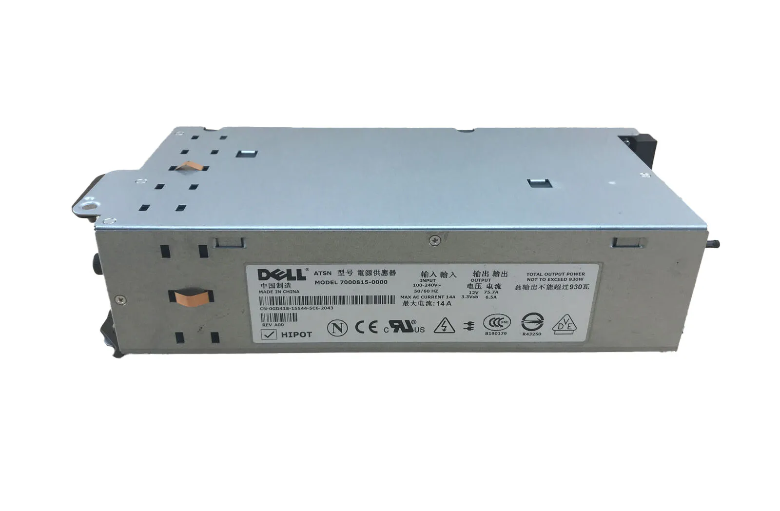 Dell GD418 930 Watts Redundant Power Supply For PowerEdge 2800