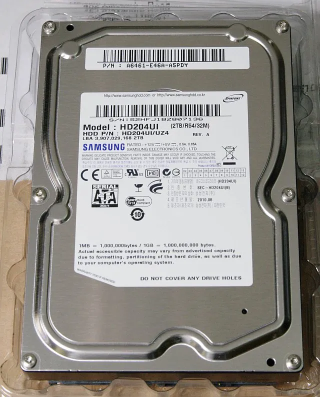 Samsung HD204UI 2TB 3Gb/s SATA 5400 3.5-inch 32MB Hard Drive
