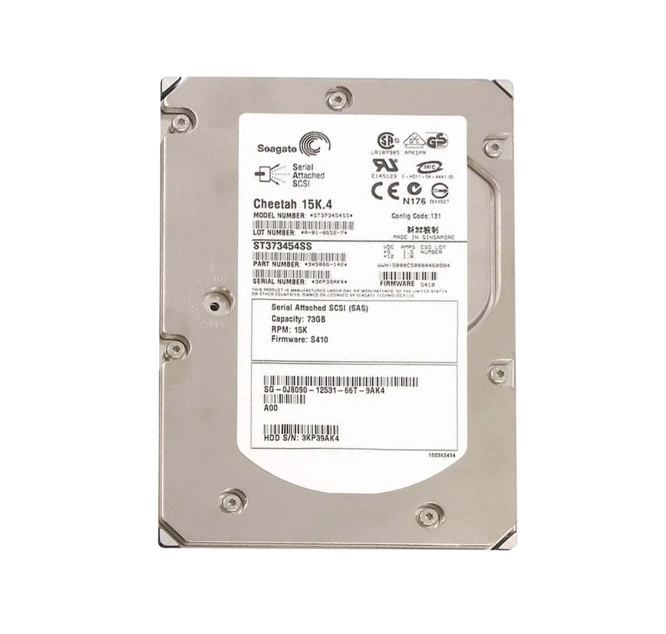 Dell J8090 73GB 10000RPM SAS 3Gb/s 8MB Cache 3.5-Inch Hard Drive