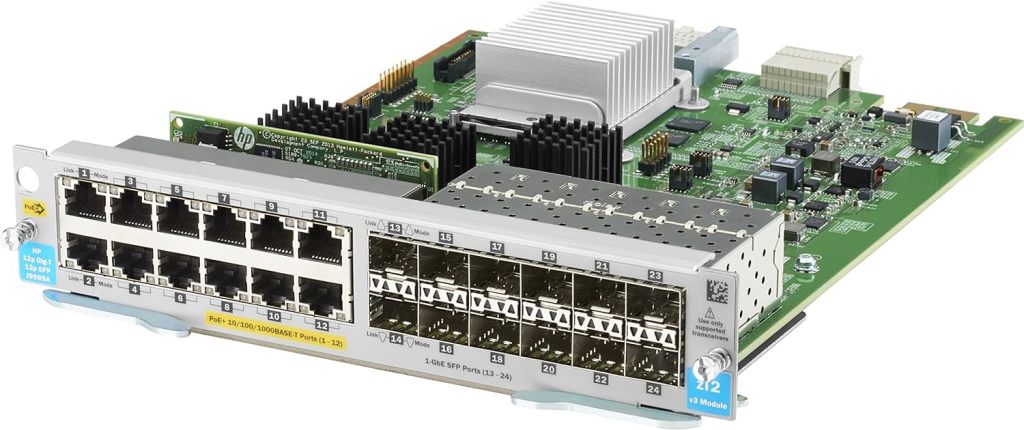 HP J9989A Aruba 12 x 1000BT PoE+ + 12 x 1GbE SFP MACsec v3 zl2 Module