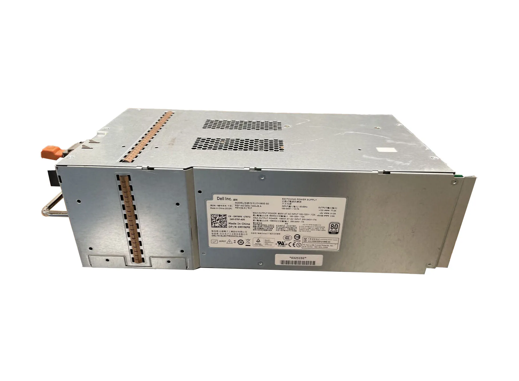 Dell MYNPK 1080 Watts 200-240 V AC 7A Power Supply