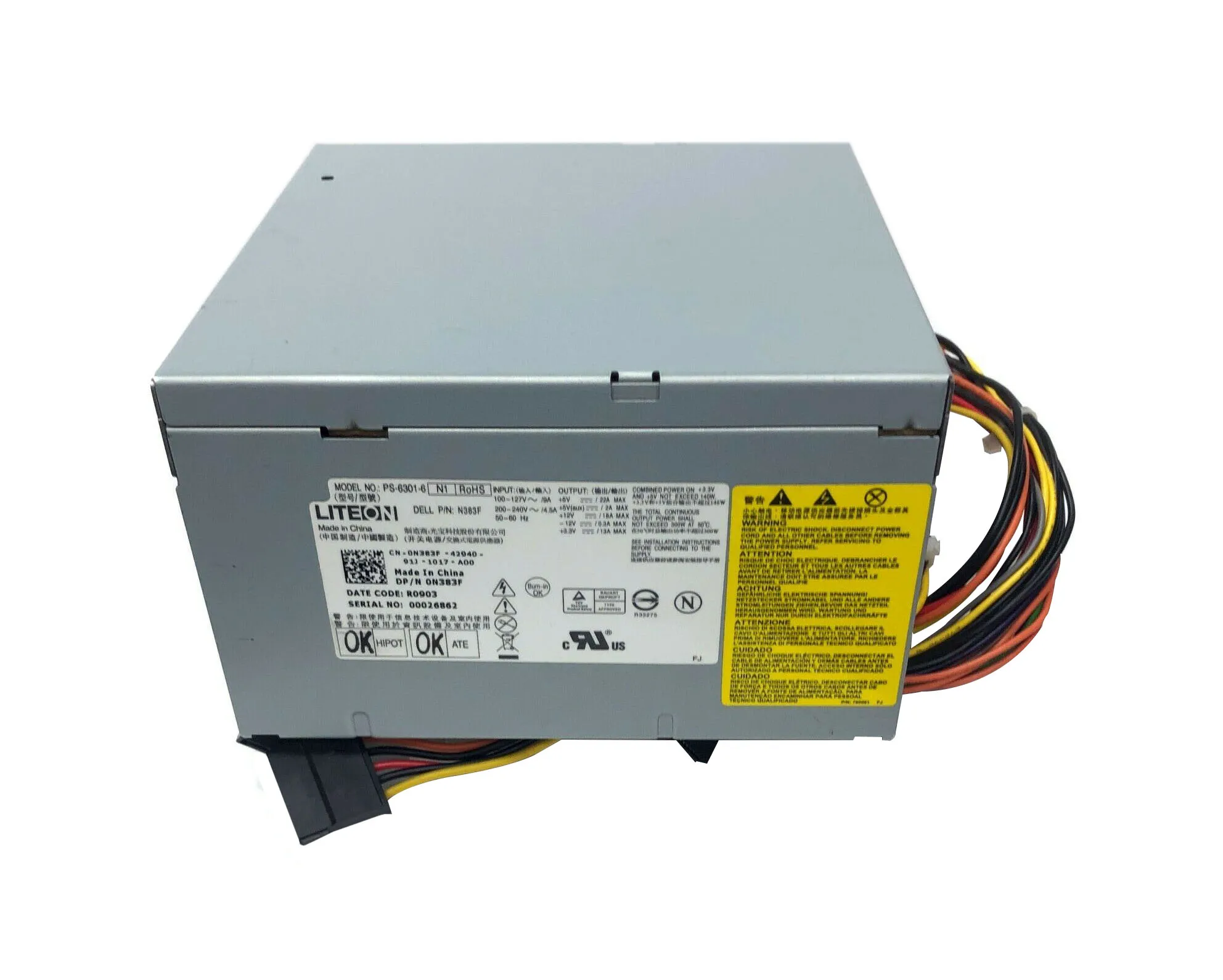 Dell N383F 300 Watts Power Supply For Inspiron 518