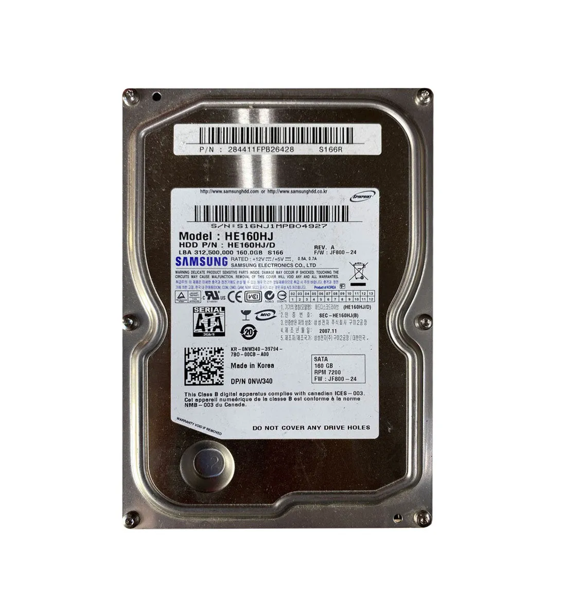 Dell NW340 160GB 3Gb/s SATA 7200 3.5-inch 8MB Hard Drive