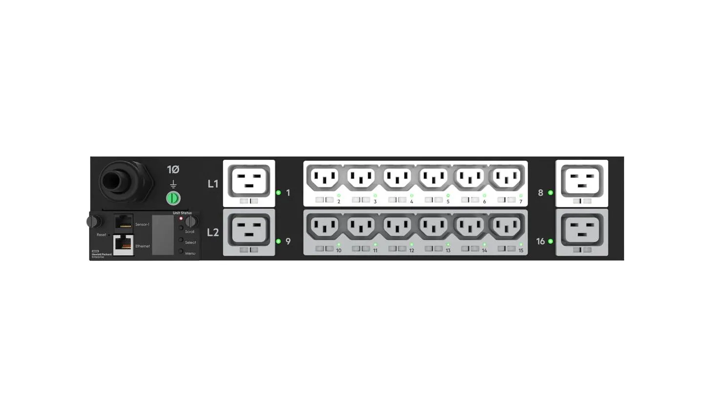 HP P9S16A 17300VA 230V 32A 16-Outlets Switched 2U Horizontal PDU