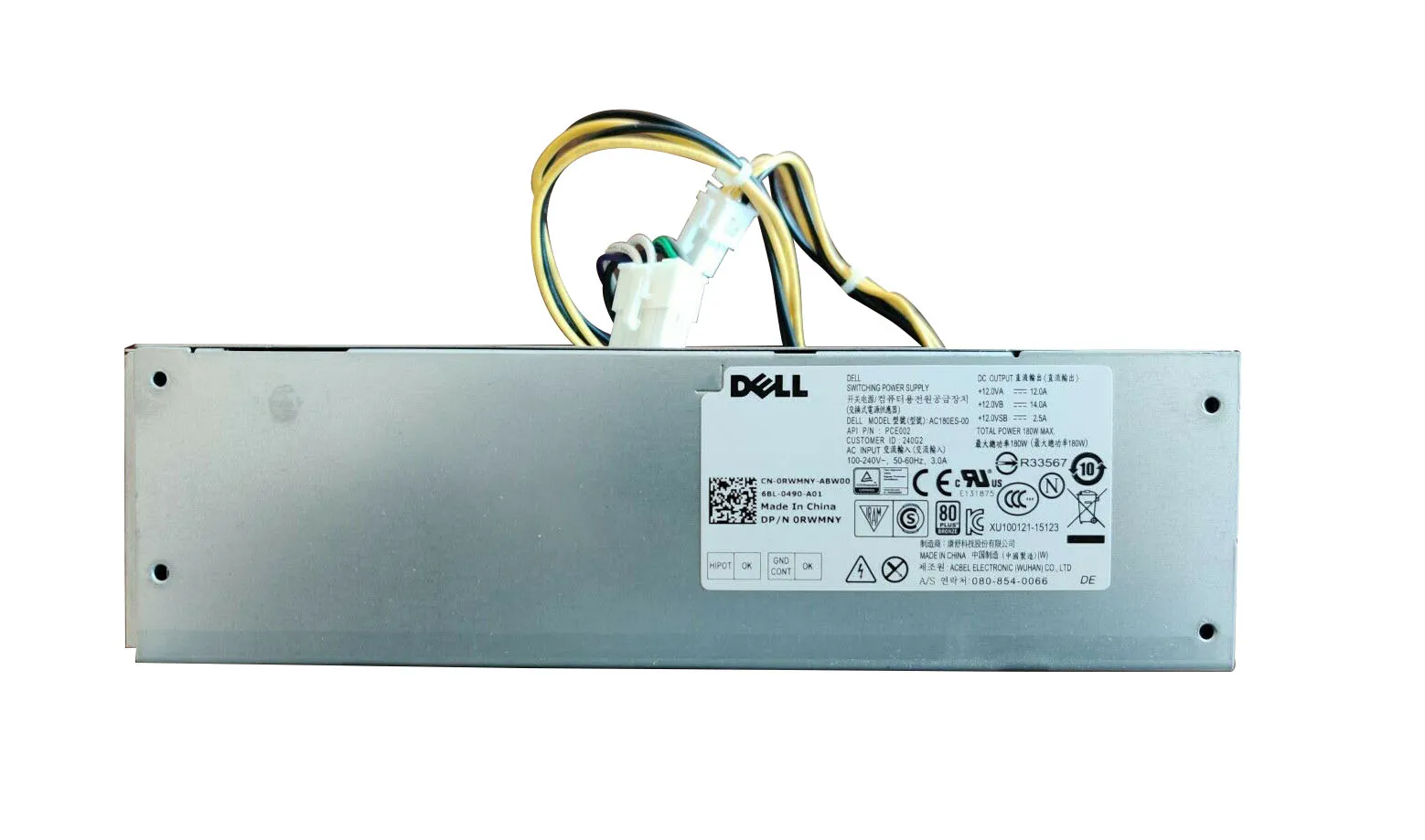 Dell RWMNY 180 Watts Power Supply For OptiPlex 3040
