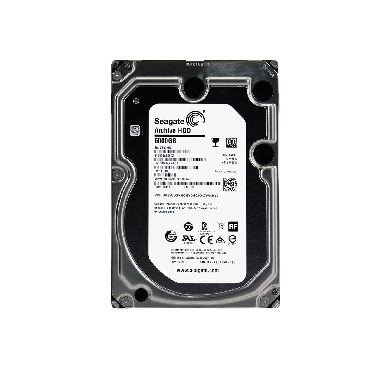 Seagate ST6000AS0002 6TB 6Gb/s SATA 5900 3.5-inch 128MB Hard Drive