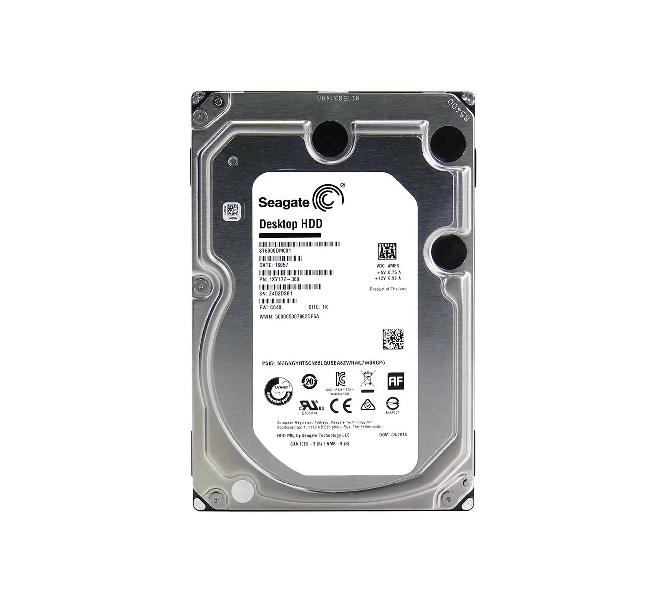 Seagate ST6000DM001 Desktop 6TB 5900RPM SATA 6Gb/s 128MB Cache 3.5-inch Hard Drive