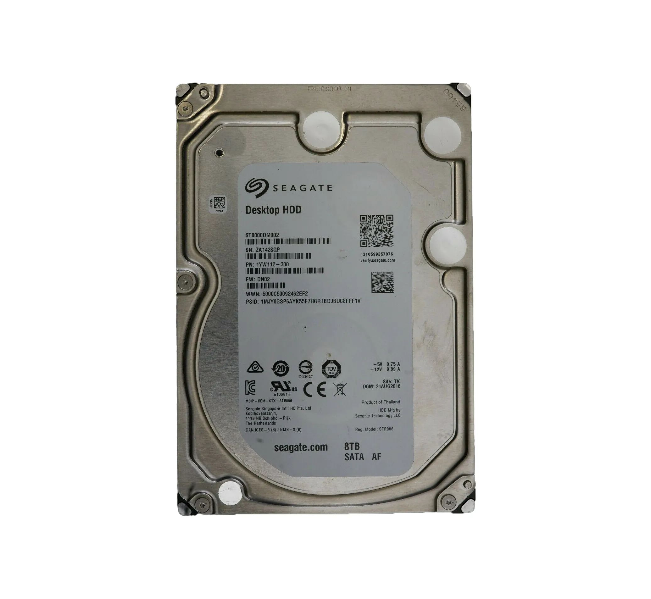 Seagate ST8000DM002 8TB 6Gb/s SATA 7200 3.5-inch 256MB Hard Drive