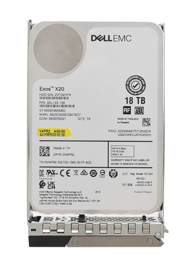 Dell V4PR2 18TB 7200RPM SATA 6Gb/s 3.5-Inch Hard Drive