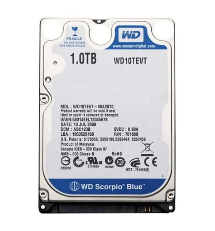 Western WD10TEVT Digital 1TB 3Gb/s SATA 5200 2.5-in 8MB Hard Drive