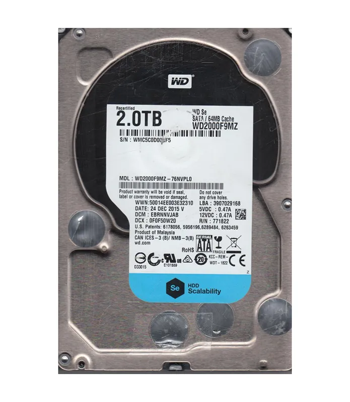 Western WD2000F9MZ Digital 2TB 6Gb/s SATA 7200 3.5-in 64MB Hard Drive