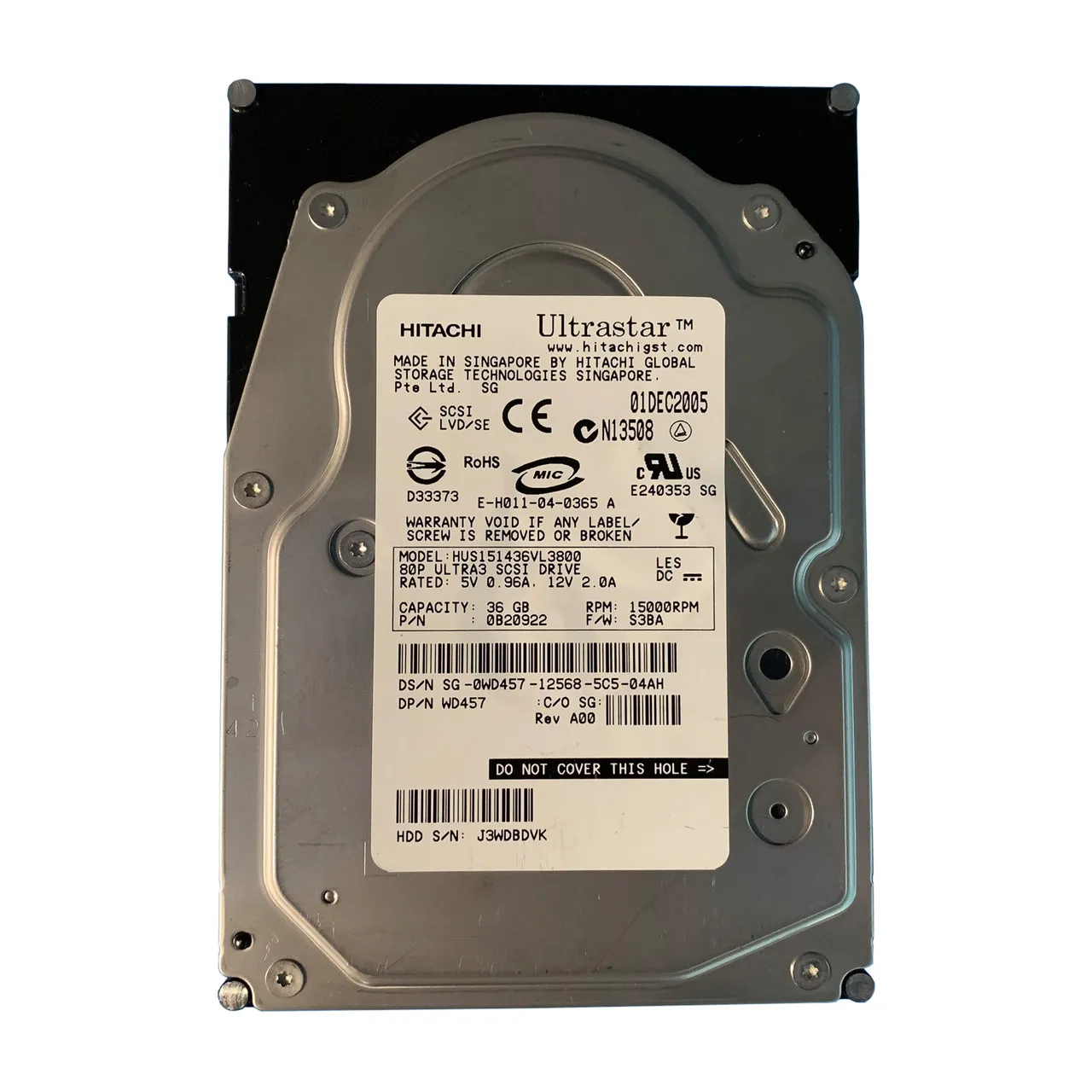 Dell WD457 36GB Ultra-320 SCSI 15000 3.5-inch Hard Drive