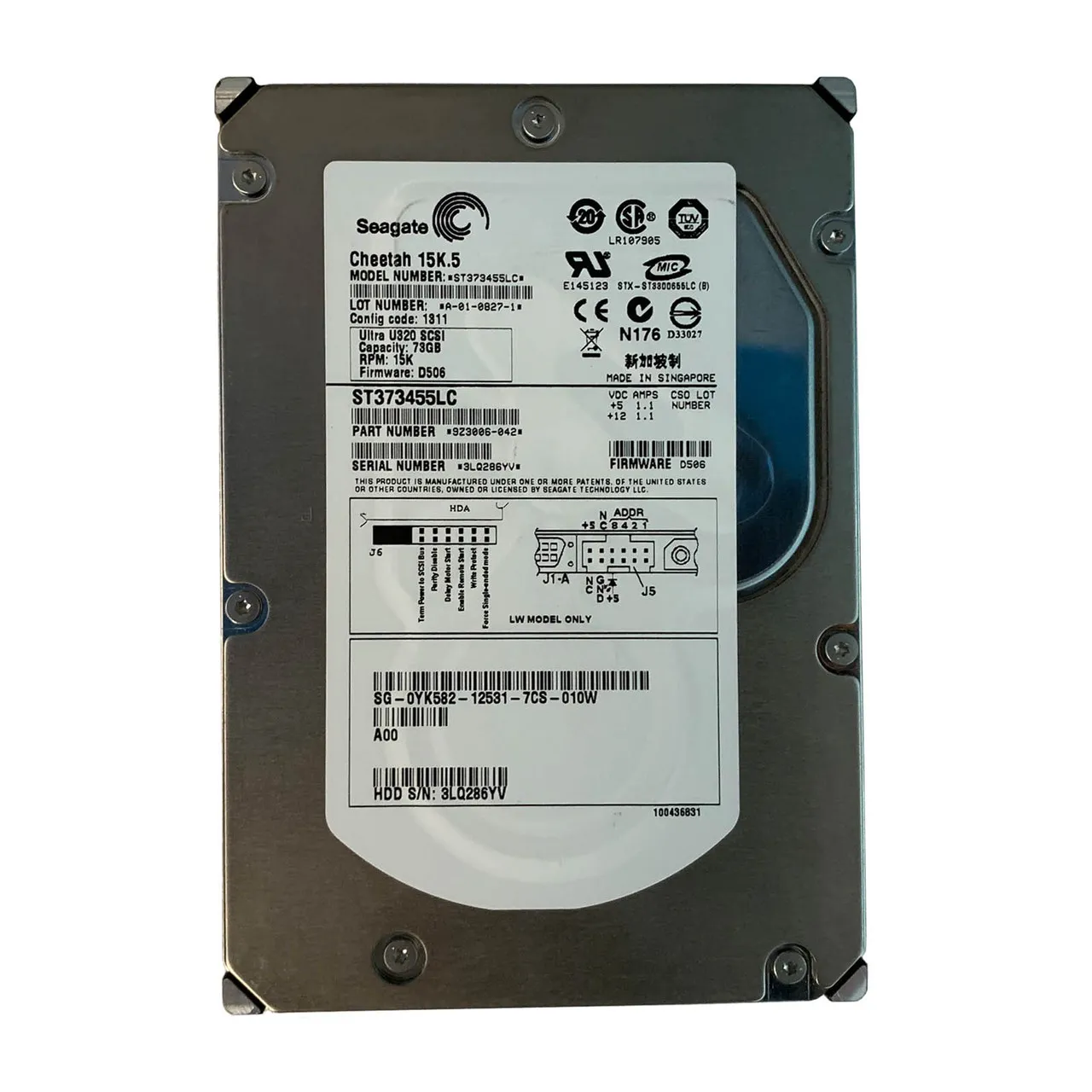 Dell YK582 73GB Ultra-320 SCSI 15000 3.5-inch Hard Drive
