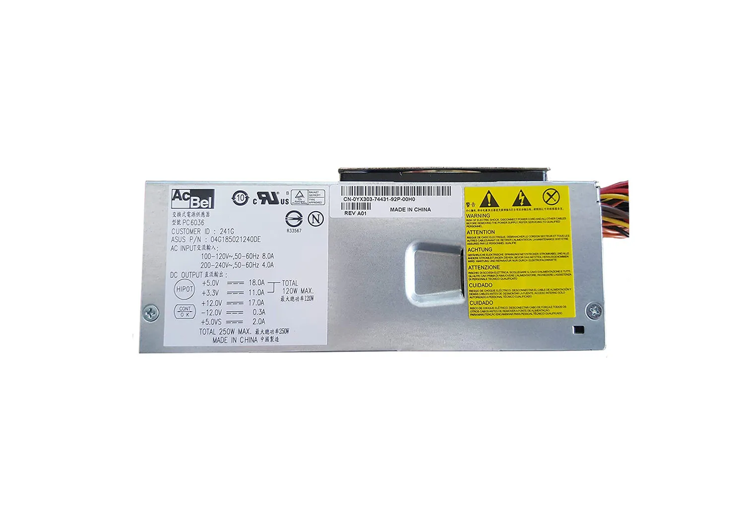 Dell YX303 250 Watts 200-240 V 4A ATX Power Supply